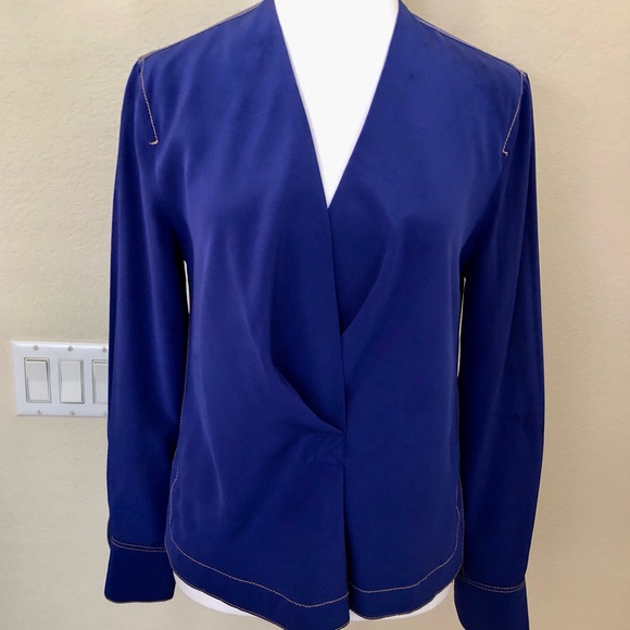 rag & bone Tops - RAG & BONE dress shirt. Gorgeous blue with yellow stitching. A very classy top 0